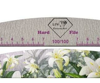 Lima de uñas de media luna floral LIV Diamante Nails – 100/100 – Hard File