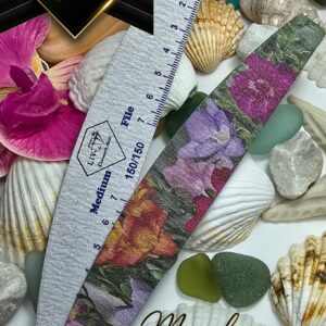 Lima de uñas de media luna floral LIV Diamante Nails – 150/150 – Medium File