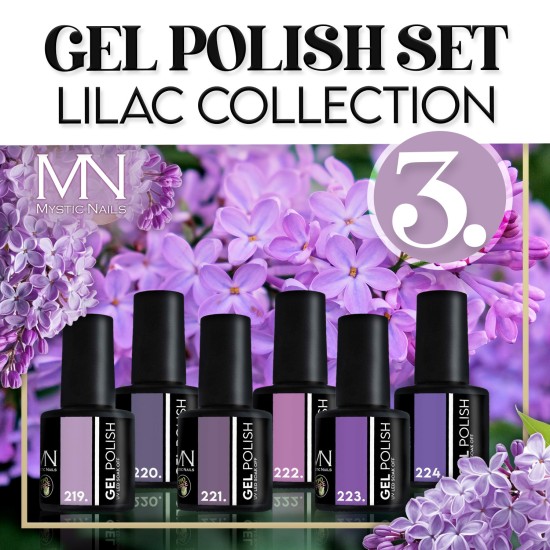 Set de Gel Polish 03 – Colección Flor de Lila – 6 uds x 6 ml